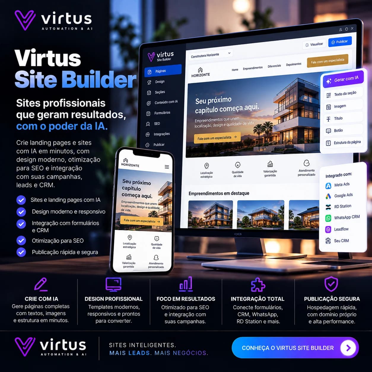 Virtus Site Builder: sitios profesionales que generan resultados, con el poder de la IA
