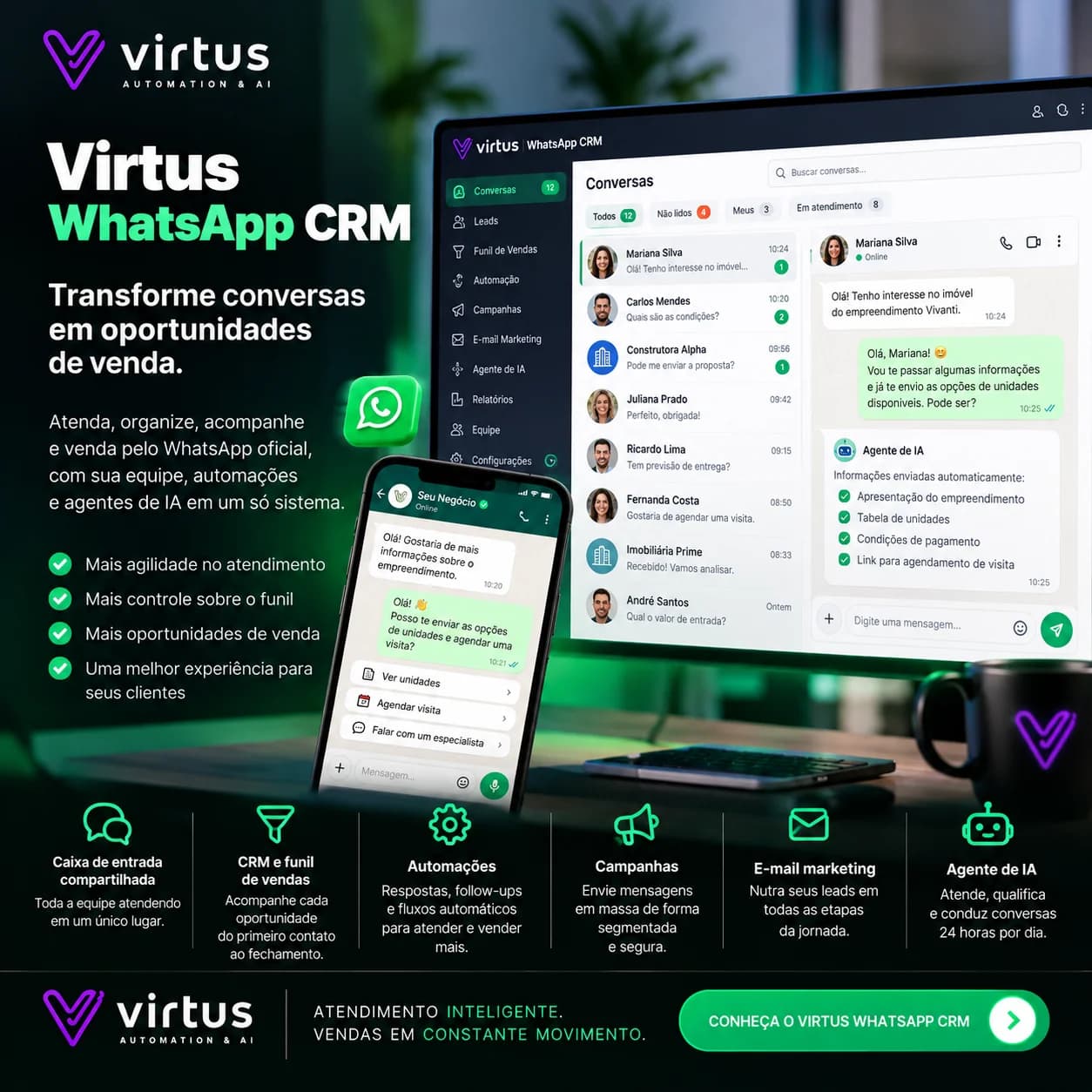 Virtus WhatsApp CRM: turn conversations into sales opportunities